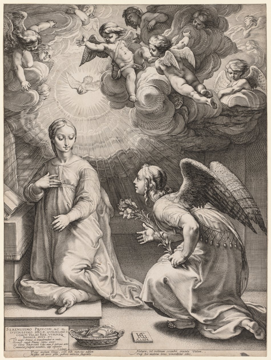 Angyali üdvözlet, 1594. alkotó: Hendrik Goltzius