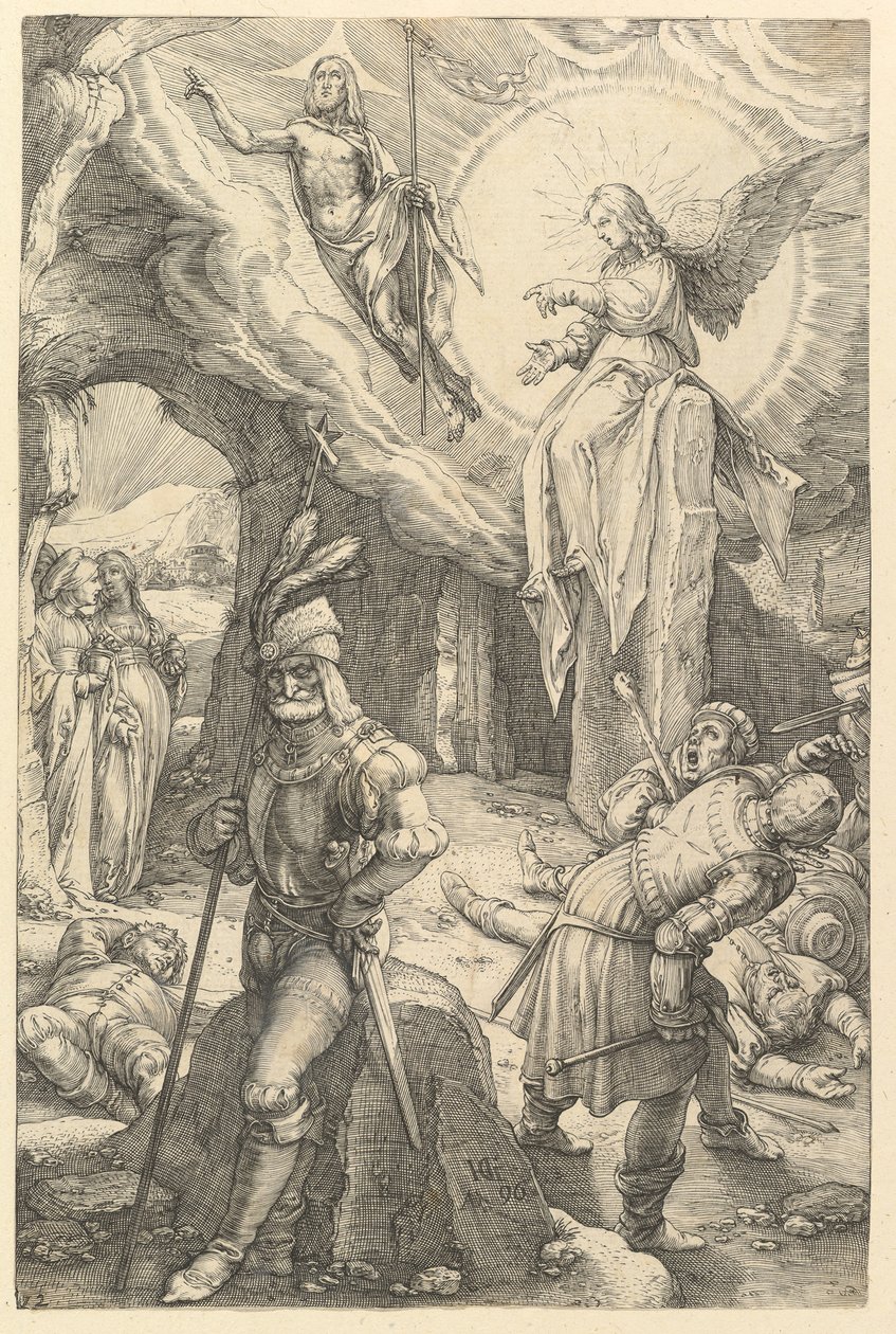 A feltámadás, Krisztus szenvedéséből, 1596. alkotó: Hendrik Goltzius