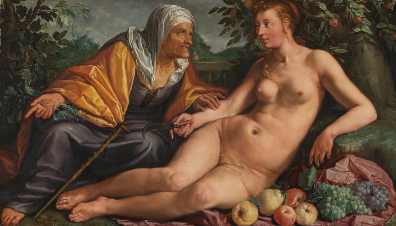 Vertumnus és Pomona, 1613 alkotó: Hendrik Goltzius