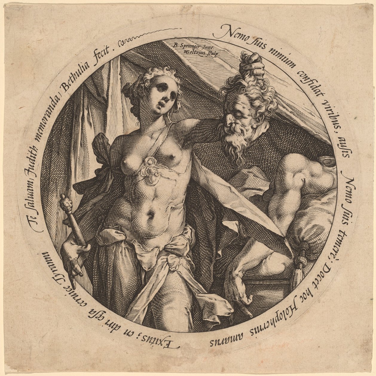 Judit a Holofernész fejével alkotó: Hendrik Goltzius, after Bartholomaeus Spranger