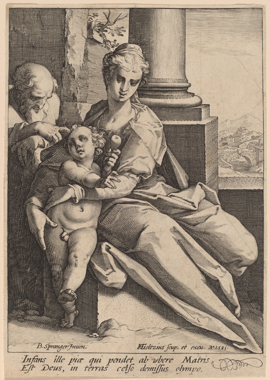 A Szent Család alkotó: Hendrik Goltzius after Bartholomaeus Spranger