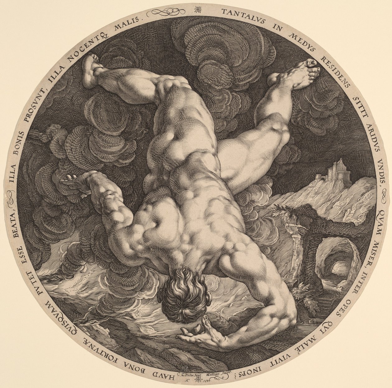 Tantalusz alkotó: Hendrik Goltzius, after Cornelis Cornelisz van Haarlem