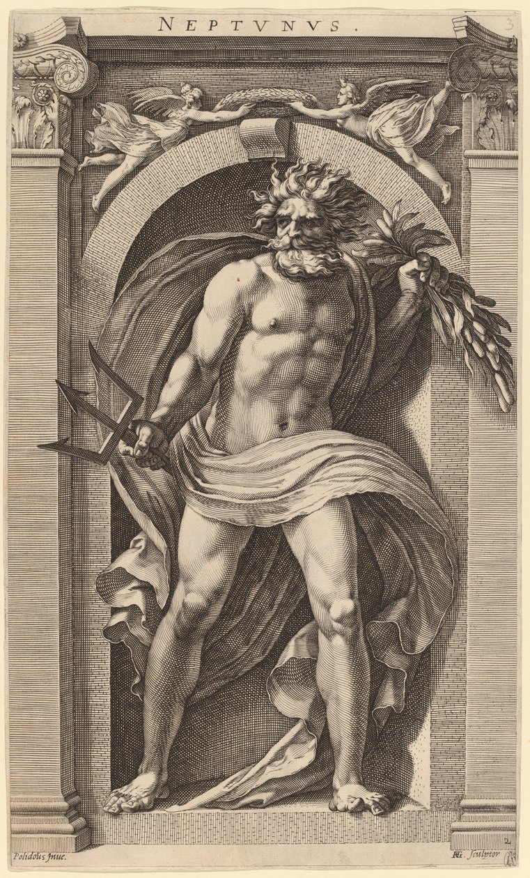 Neptun alkotó: Hendrik Goltzius after Polidoro da Caravaggio