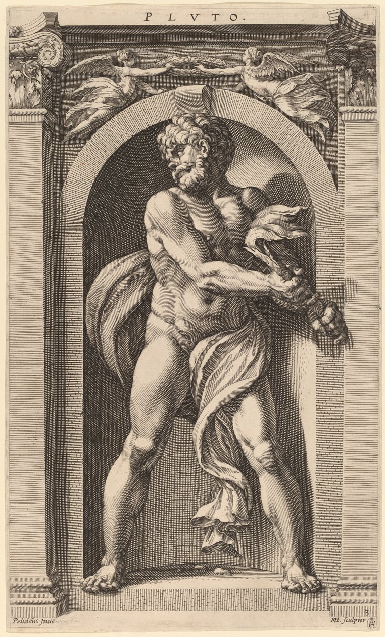 Plútó alkotó: Hendrik Goltzius after Polidoro da Caravaggio