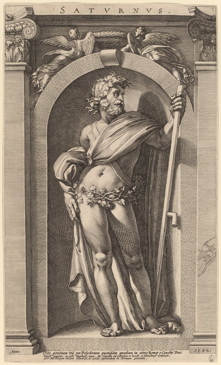 Szaturnusz alkotó: Hendrik Goltzius after Polidoro da Caravaggio