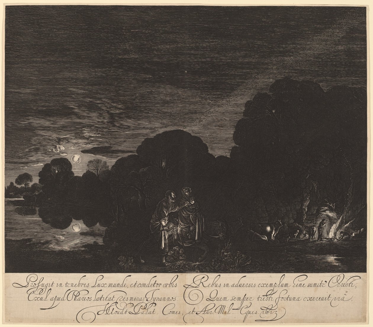 Repülés Egyiptomba alkotó: Hendrik Goudt after Adam Elsheimer