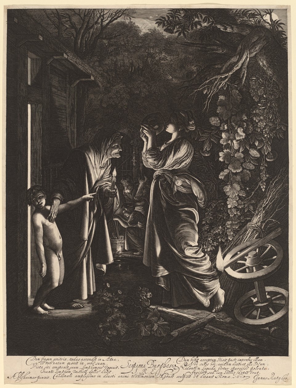 Ceres kigúnyolása alkotó: Hendrik Goudt after Adam Elsheimer