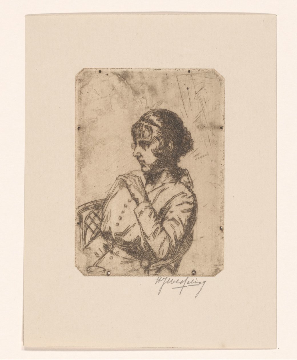Nő egy széken alkotó: Hendrik Jan Wesseling (signed by artist)