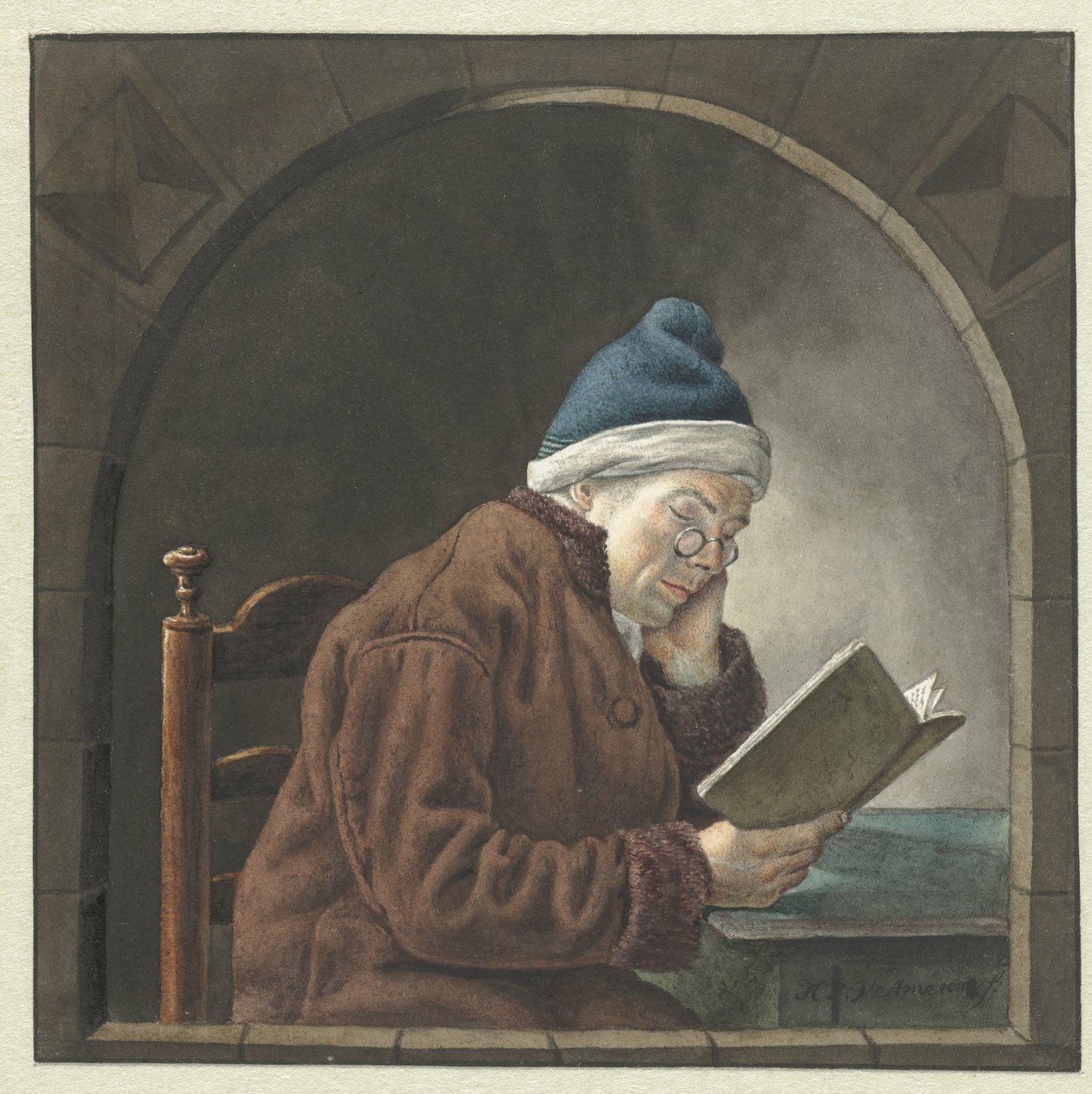 olvasó ember alkotó: Hendrik Jan van Amerom