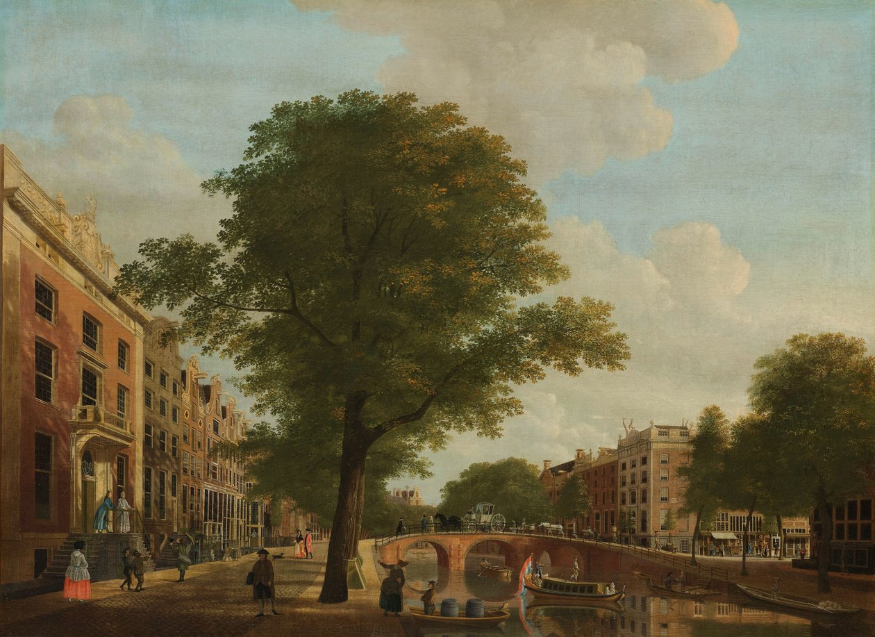 Kilátás a Herengrachtra, a Leidsestraat közelében, Amszterdamban alkotó: Hendrik Keun