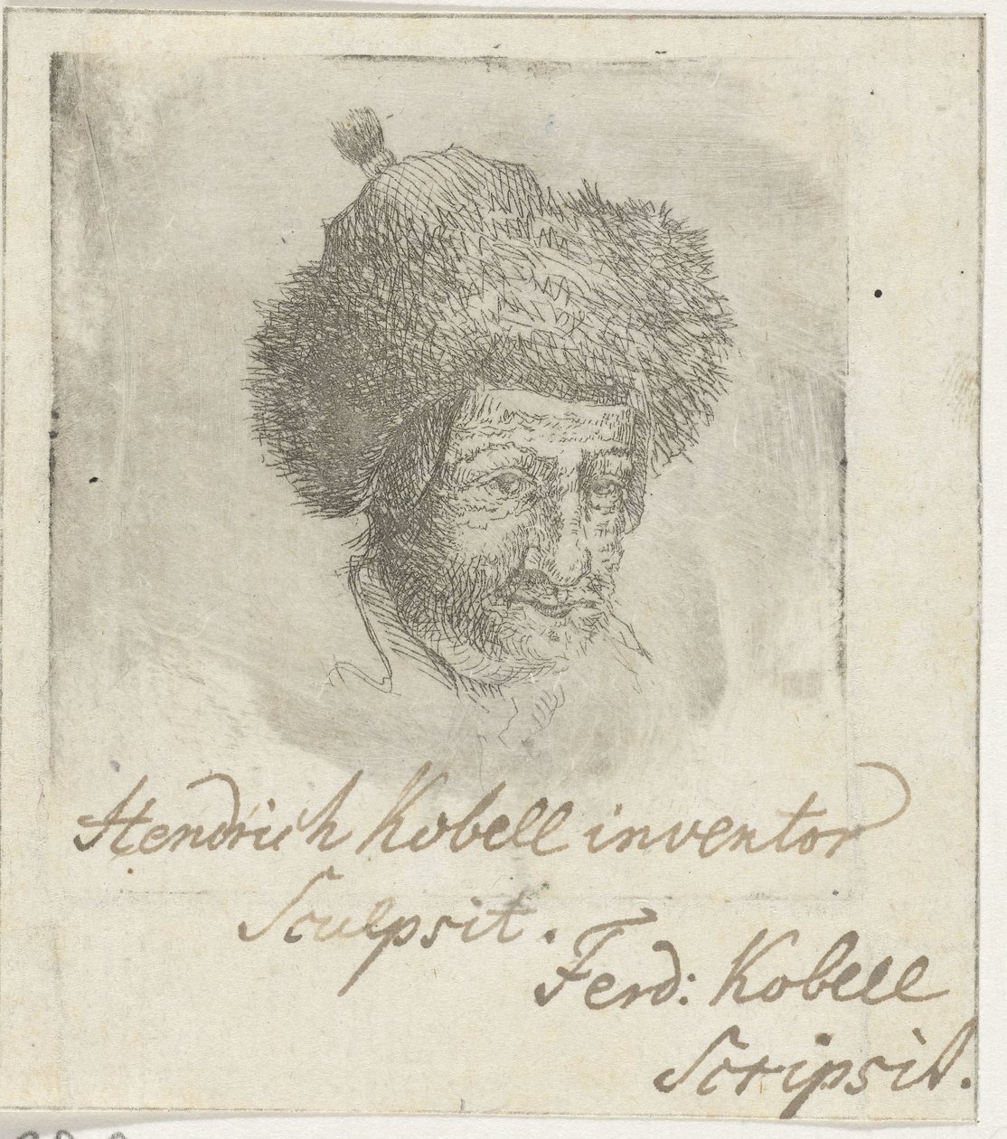 Férfi fej prémes sapkával alkotó: Hendrik Kobell