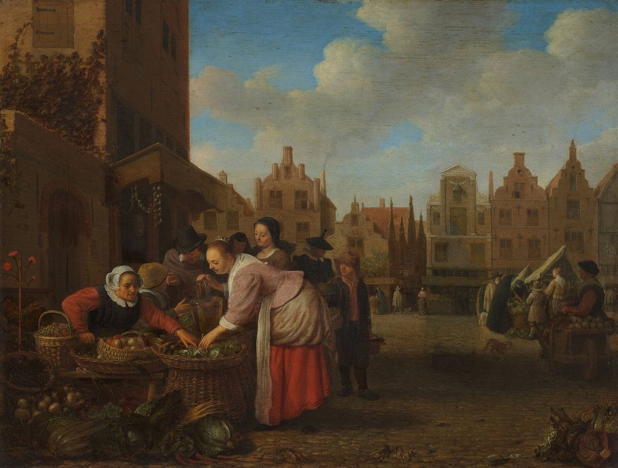 Kilátás a rotterdami nagy piacra, 1654 alkotó: Hendrik Maertensz Sorgh