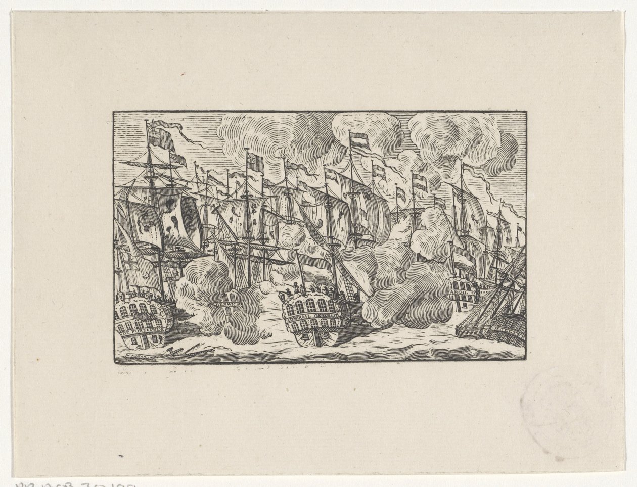 A Dogger Bank csata 1781. augusztus 5-én alkotó: Hendrik Numan