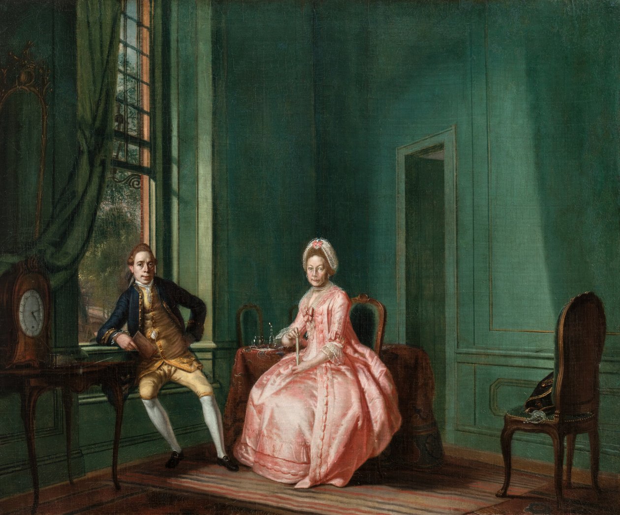 Johannes Nomsz költő és felesége, Anna Maria Telghorst az amszterdami ülőszobájukban. alkotó: Hendrik Pothoven