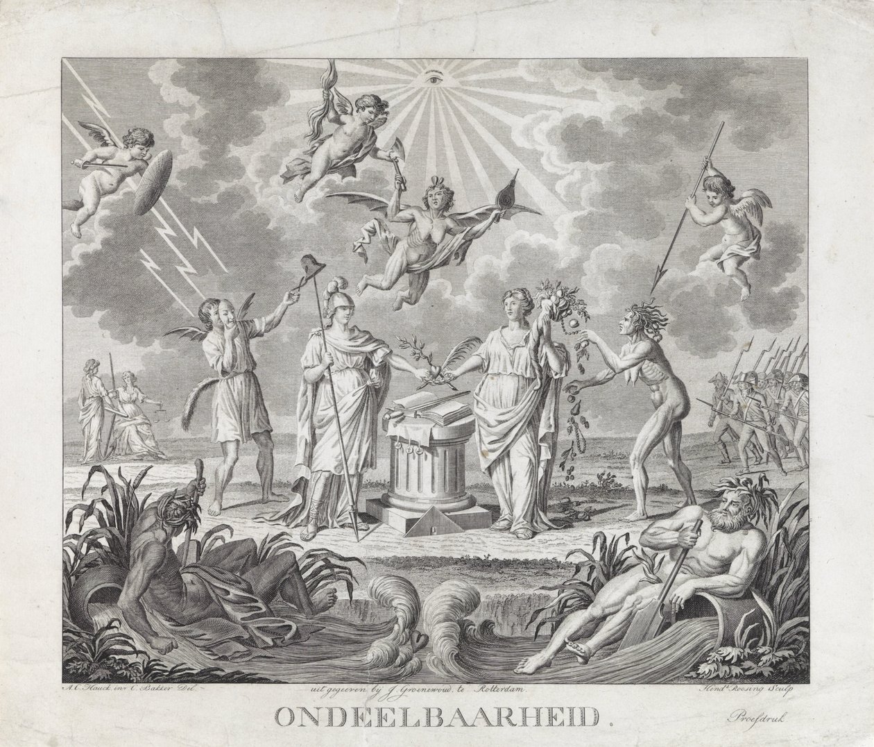 Az oszthatatlanság allegóriája, 1795 Oszthatatlanság (cím az objektumon) Az 1795-ös forradalom négy allegóriája (sorozat címe) alkotó: Hendrik Roosing