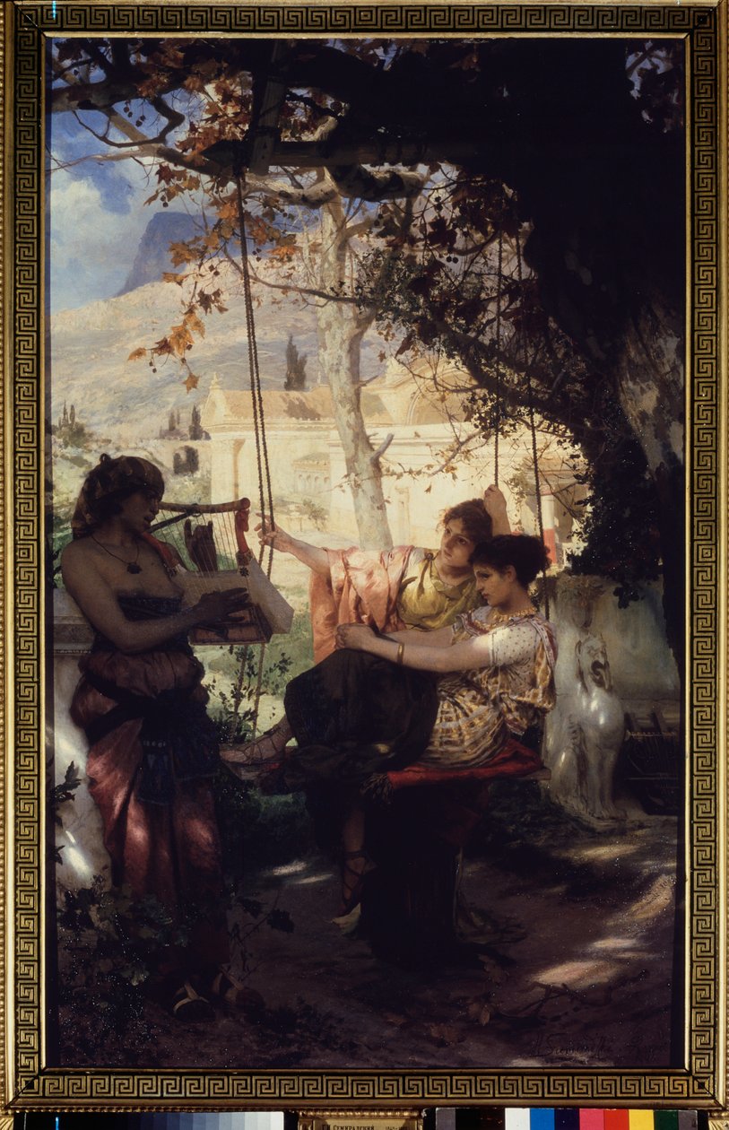 Egy fiatal rabszolga dala. Henryk Siemiradzki (1843-1902) festménye, olaj, vászon alkotó: Henryk Siemiradzki