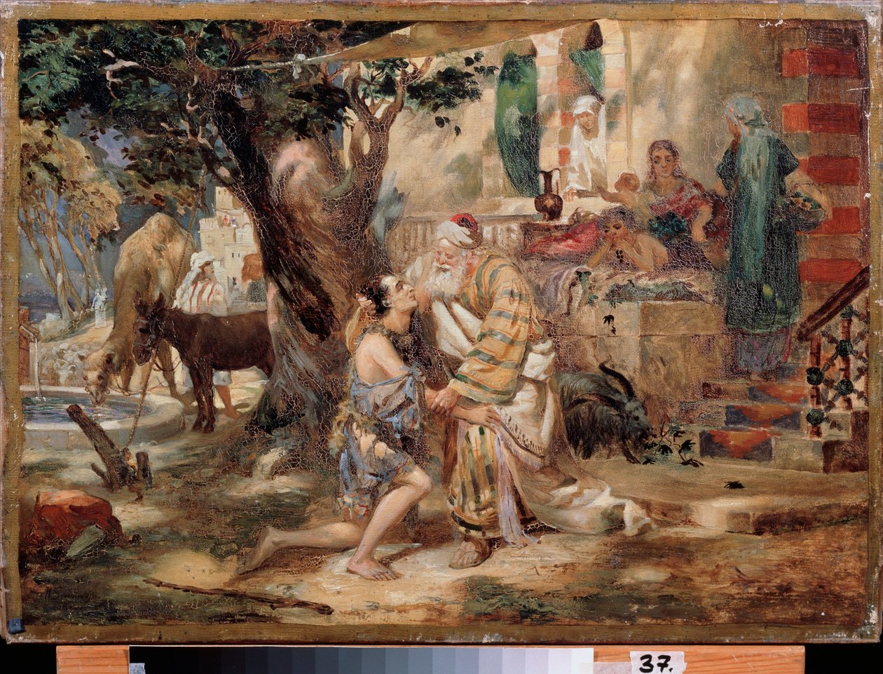 A tékozló fiú visszatérése. Henryk Siemiradzki (1843-1902) festménye, olaj, vászon. lengyel művészet alkotó: Henryk Siemiradzki