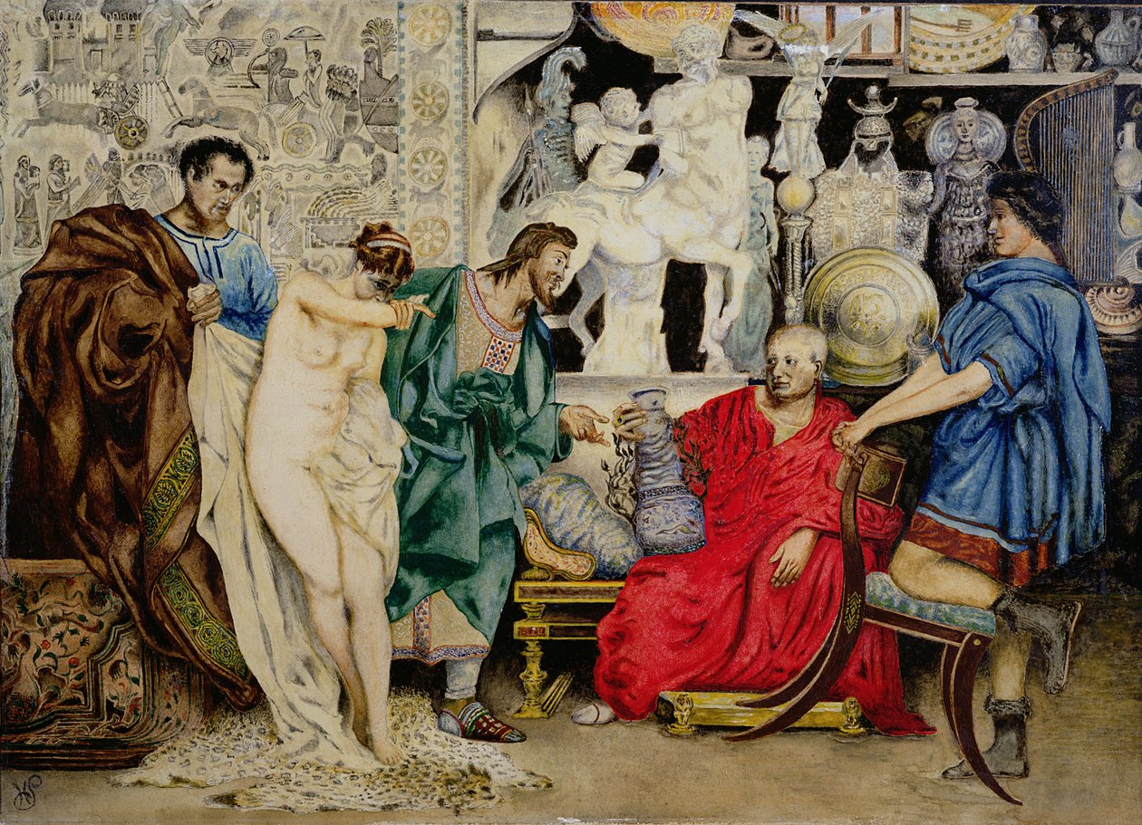 "A választás egy női rabszolga vagy egy váza között", illusztráció a "La Femme Esclave"-ből, Bécsben, 1878 alkotó: Henryk Siemiradzki