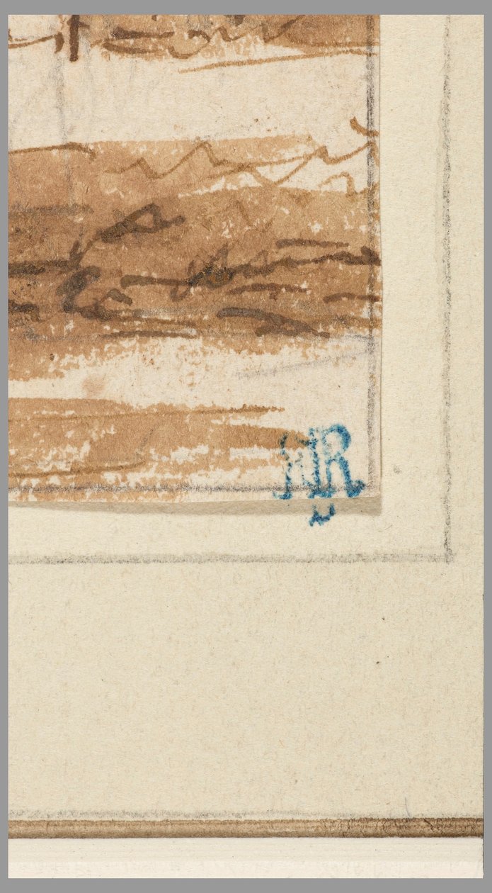 Rajz, város a csatornán, 1750-70 alkotó: Hendrik Spilman