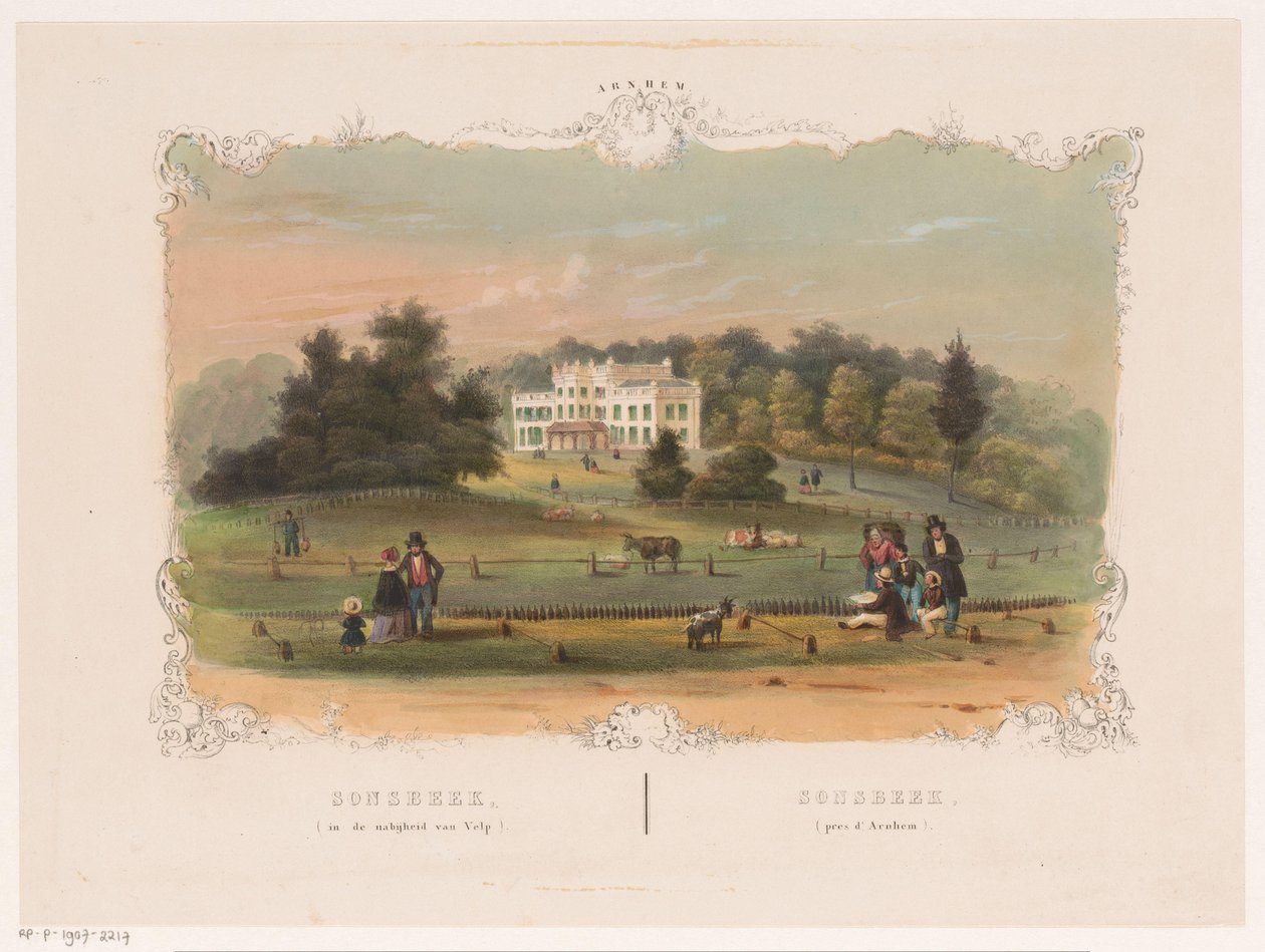 Kilátás a Sonsbeek birtokra Sonsbeek (Velp közelében) (cím az objektumon) Arnhem (sorozat címe az objektumon) alkotó: Hendrik Wilhelmus Last (attributed to)
