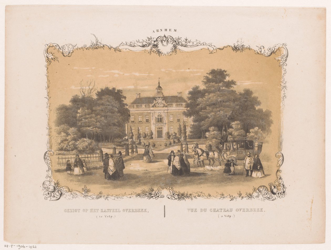 Kilátás az Overbeek kastélyra Kilátás az Overbeek-kastélyra (Velpben) (cím a tárgyon) Arnhem (sorozat címe az objektumon) alkotó: Hendrik Wilhelmus Last