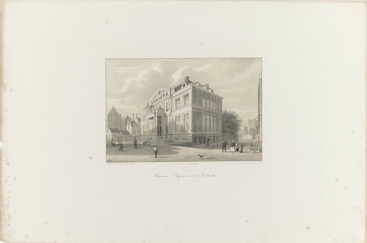 A Rotterdami Boijmans Múzeum képe, 1854 Boijmans Múzeum Rotterdamban (cím a tárgyon) A Toonkunst Népszerűsítő Társaság, annak Zenei Fesztiválja és Rotterdam városa. az 1854-es év emléke (a sorozat címe a tárgyon) alkotó: Hendrik Wilhelmus Last