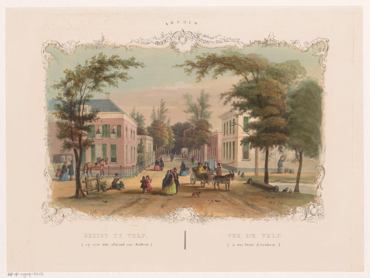 Utca Velpben, Arnhem közelében Gezigt Velpben (egy óra távolságra Arnhemtől) (cím az objektumon) Arnhem (sorozat címe az objektumon) alkotó: Hendrik Wilhelmus Last
