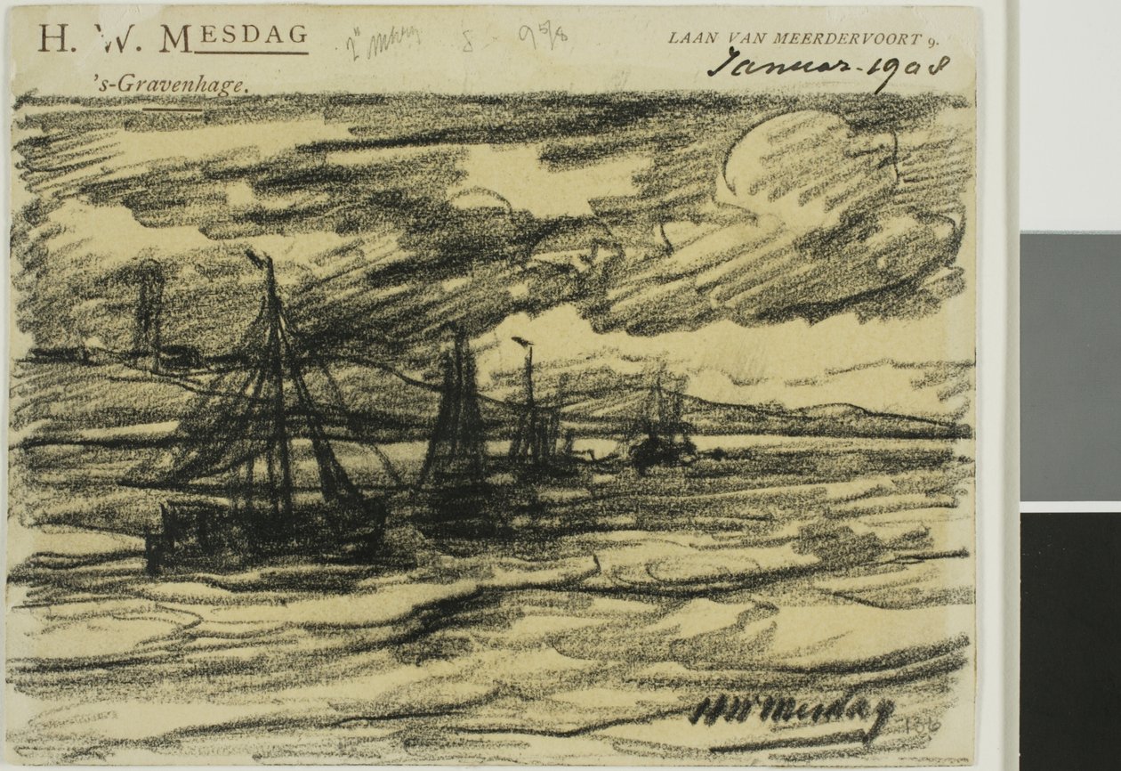Hajók a tengeren alkotó: Hendrik Willem Mesdag