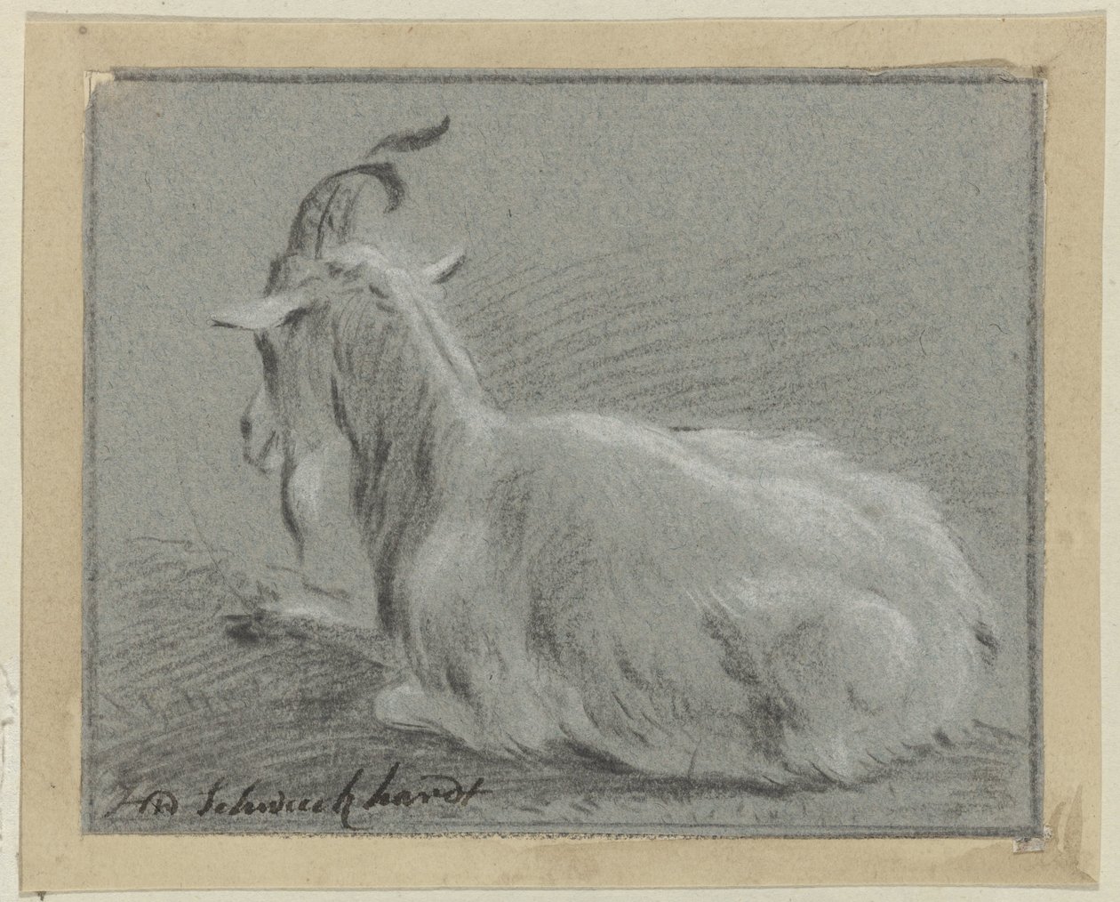 Fekvő kecske alkotó: Hendrik Willem Schweickhardt (signed by artist)