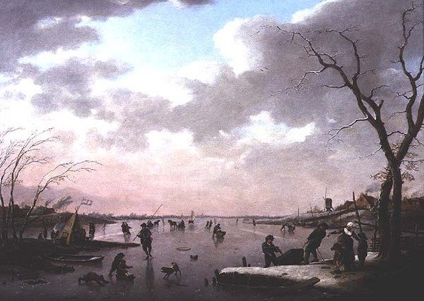 Téli jelenet, Figurák a jégen alkotó: Hendrik Willem Schweickhardt