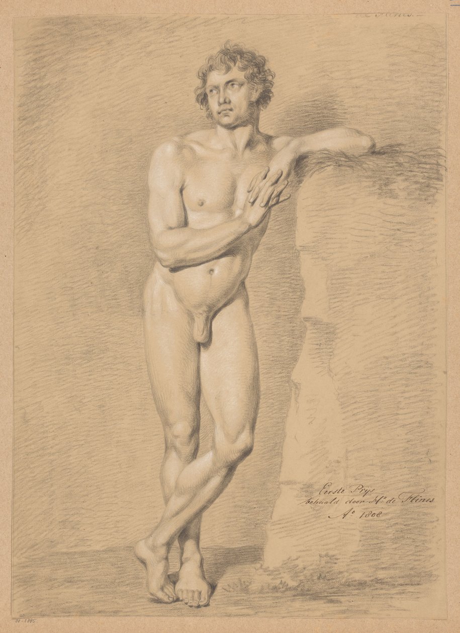 Álló férfi akt, elölről nézve (1. díj 1808) alkotó: Hendrik de Flines