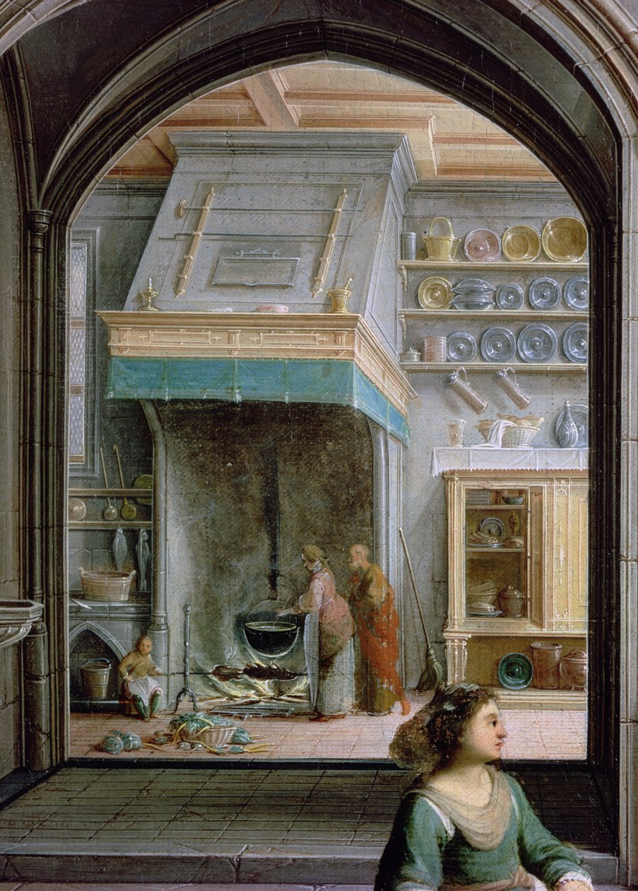 Krisztus Márta és Mária házában, a konyha részlete, 1620 olaj, vászon alkotó: Hendrik the Younger Steenwyck
