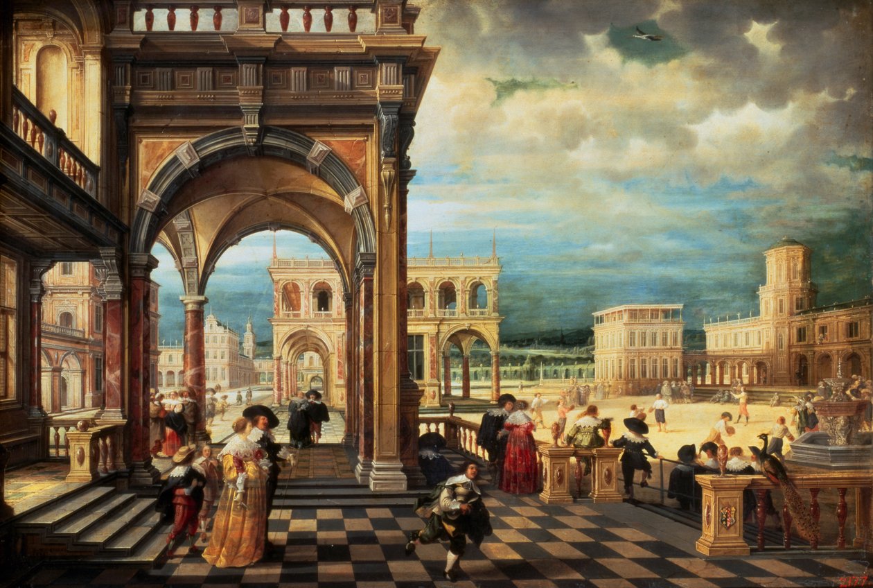 Olasz palota, 1623 (olaj, réz) alkotó: Hendrik the Younger Steenwyck