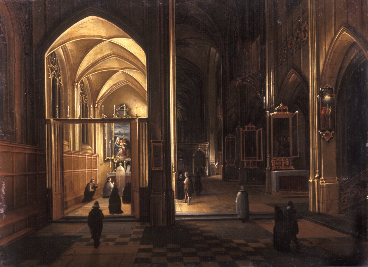 Egy gótikus templom belseje (olaj, réz) alkotó: Hendrik the Younger Steenwyck
