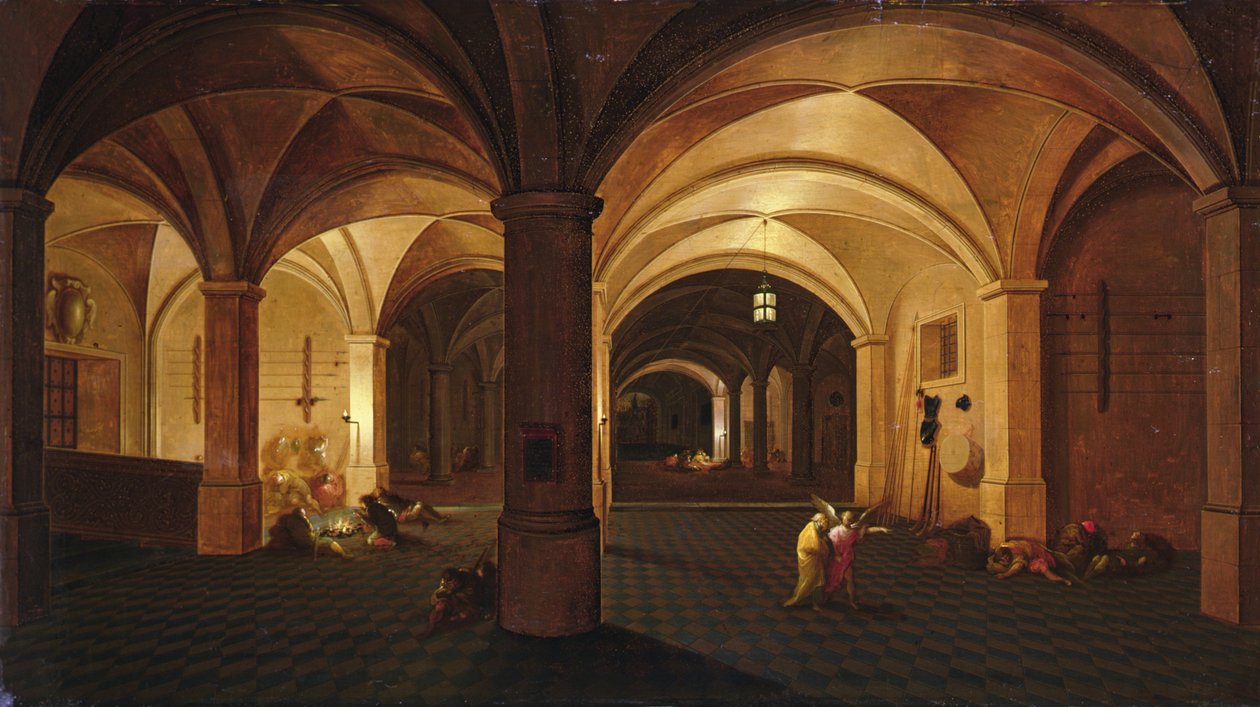 Szent Péter felszabadítása (olaj, panel) alkotó: Hendrik the Younger Steenwyck