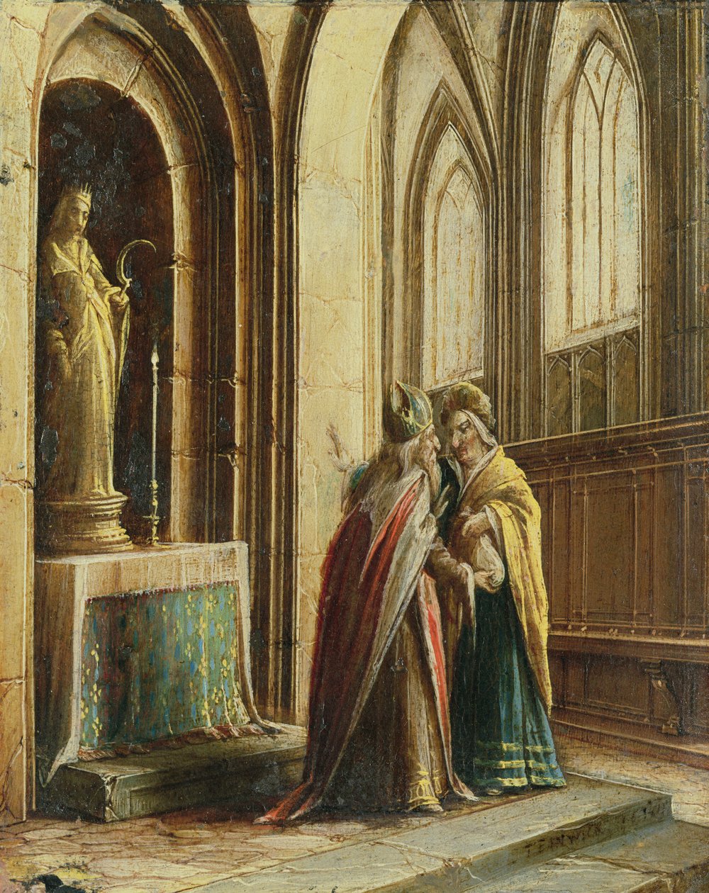 Két alak egy templomban alkotó: Hendrik the Younger Steenwyck