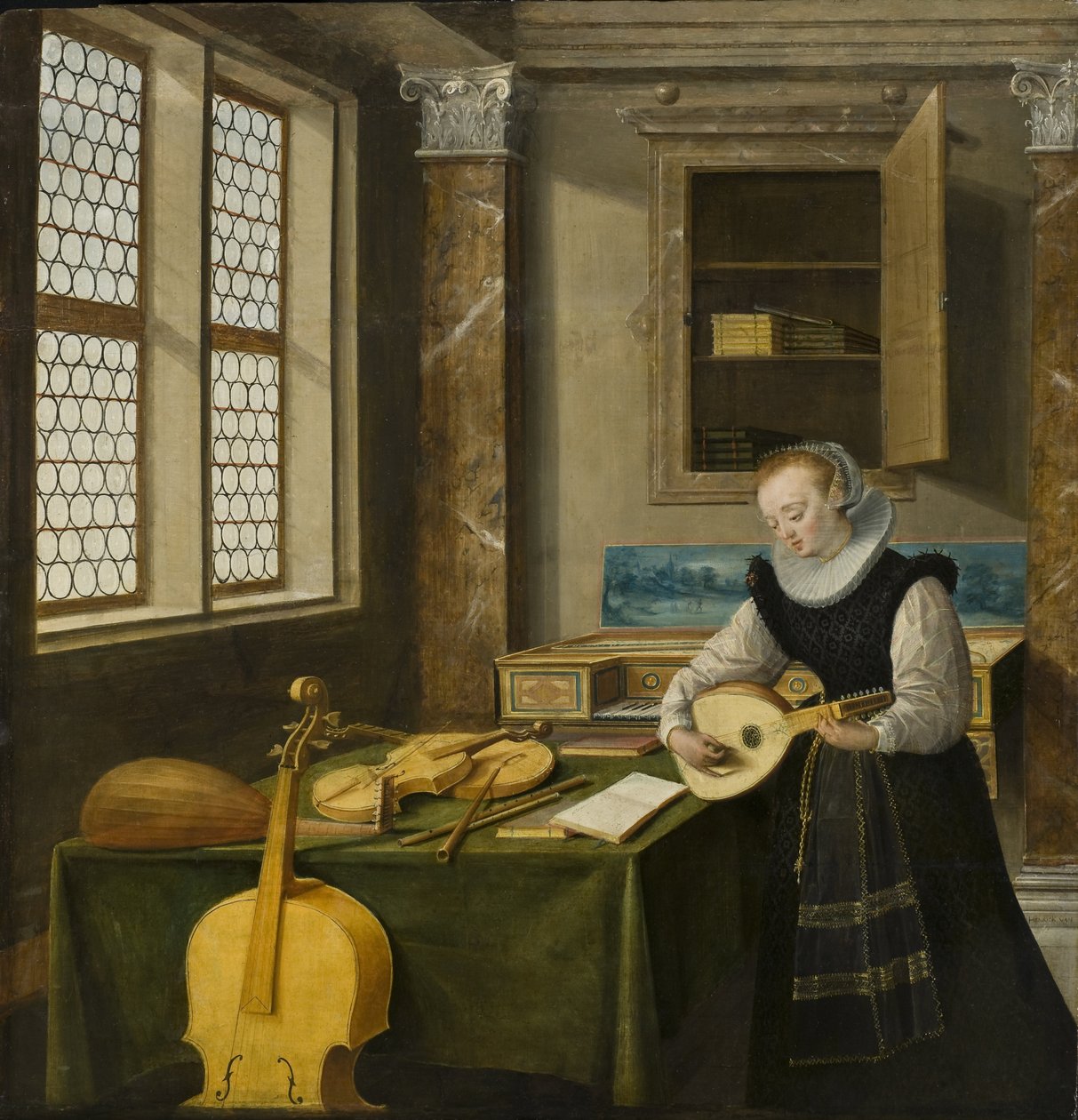 Dame jouant du luth – Lady Playing the Lant, Steenwyck, Hendrick van, the Younger (1580-1649). Olaj, fa. Mérete: 65x64 cm. Nemzeti Múzeum Stockholm alkotó: Hendrik van (c.1580 1649) Steenwyk