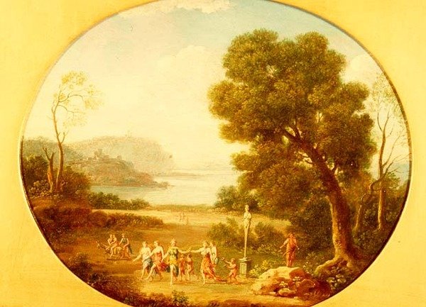 Bacchic mulatozók táncol egy herm alkotó: Hendrik van Lint