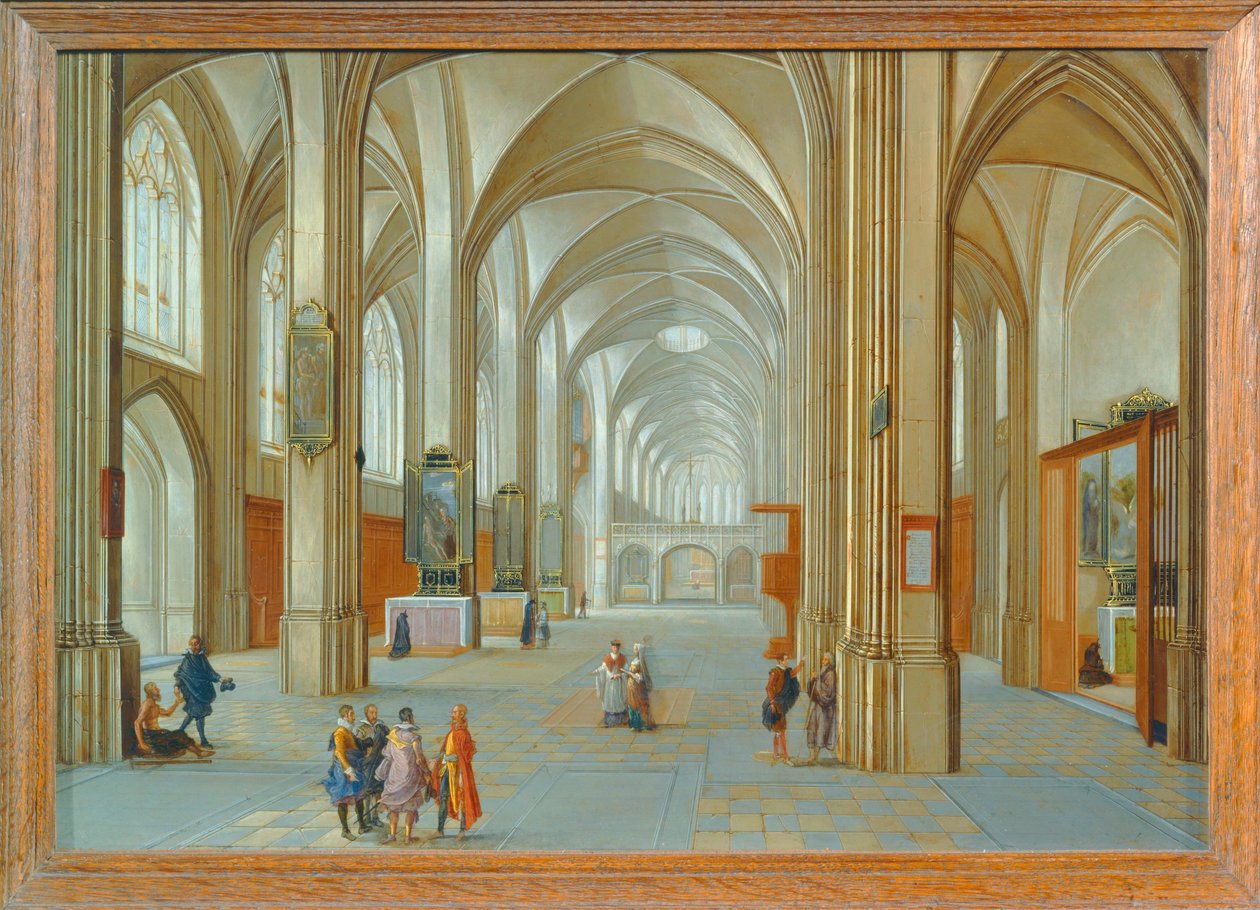 Templombelső látogatókkal ... alkotó: Hendrik van Steenwyck