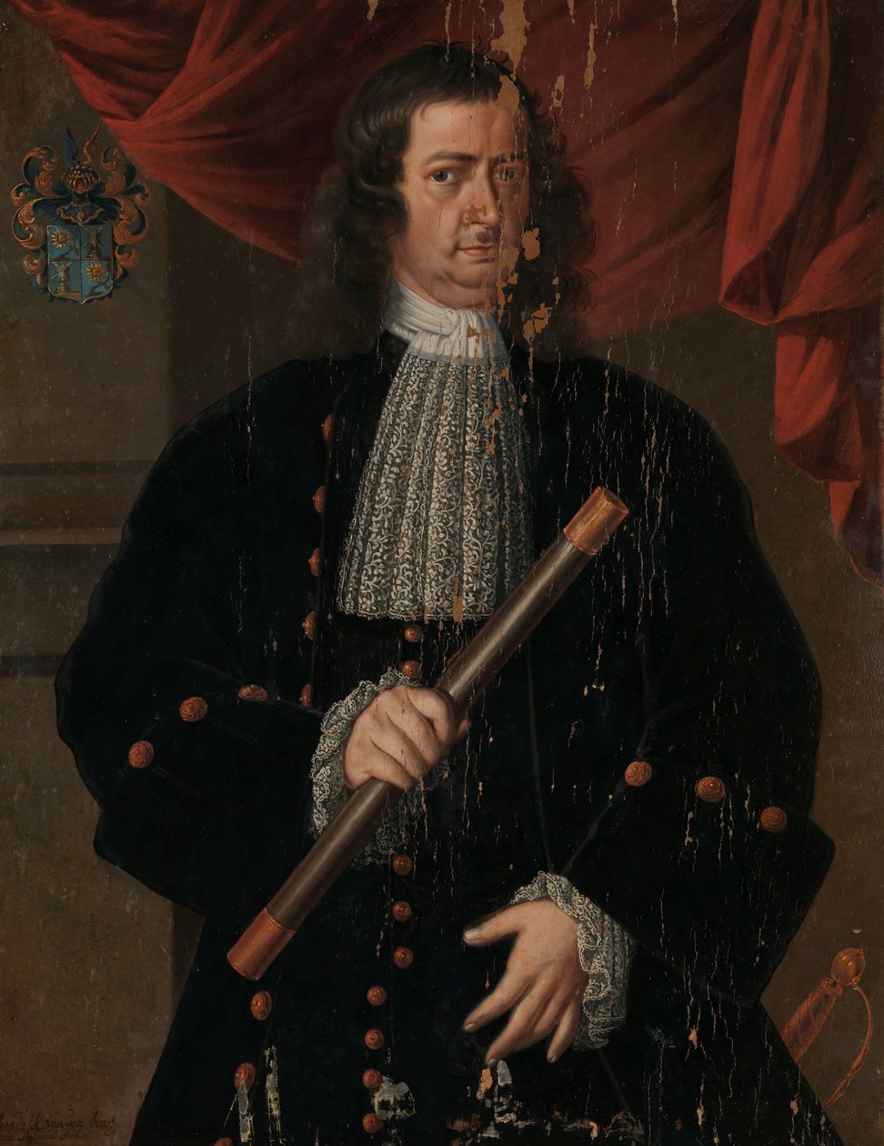 Swolli Kristóf (1713-1718) Christoffel van Swoll (Swol, Zwol), Holland Kelet-India főkormányzójának portréja alkotó: Hendrik van den Bosch