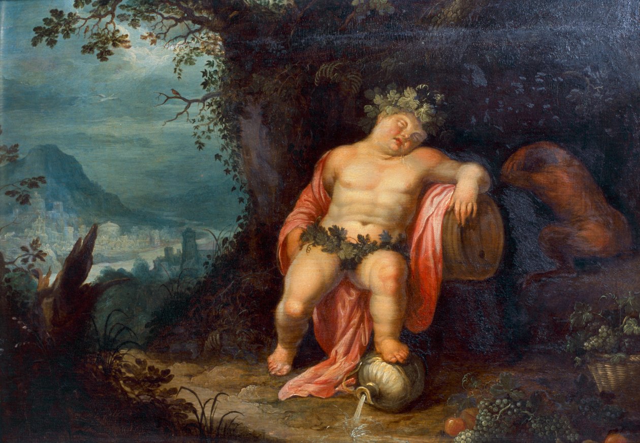 Bacchus Asleep (olaj, vászon) alkotó: Hendrik van the Elder Balen