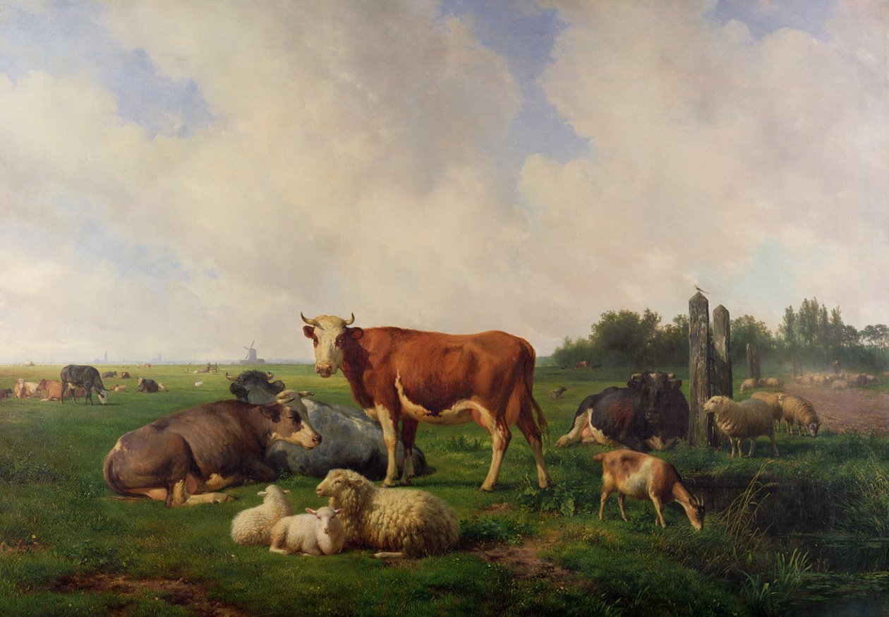 A réten legelésző állatok alkotó: Hendrikus van de Sende Baachyssun