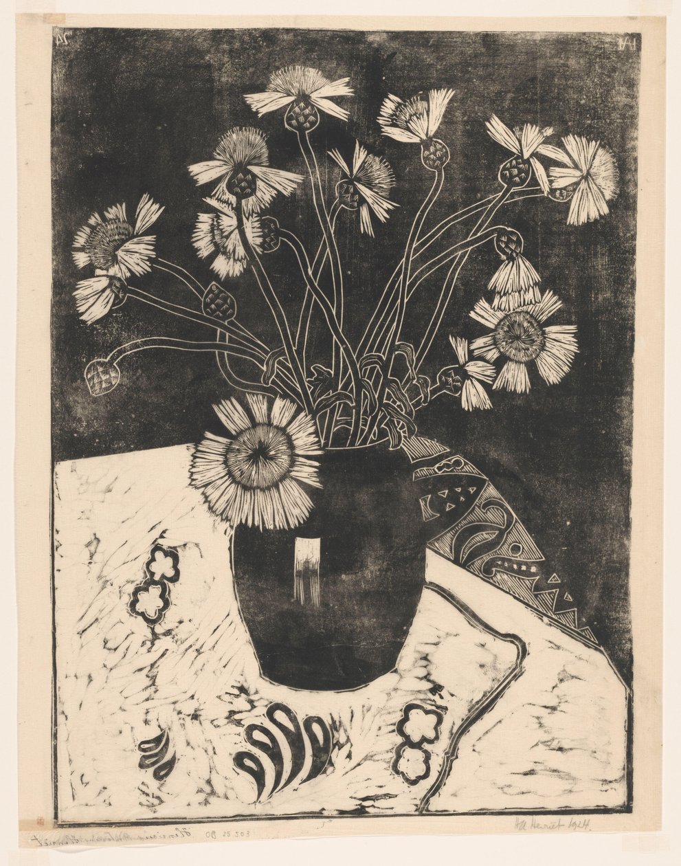 Virágok egy vázában alkotó: Henk Henriët (signed by artist)