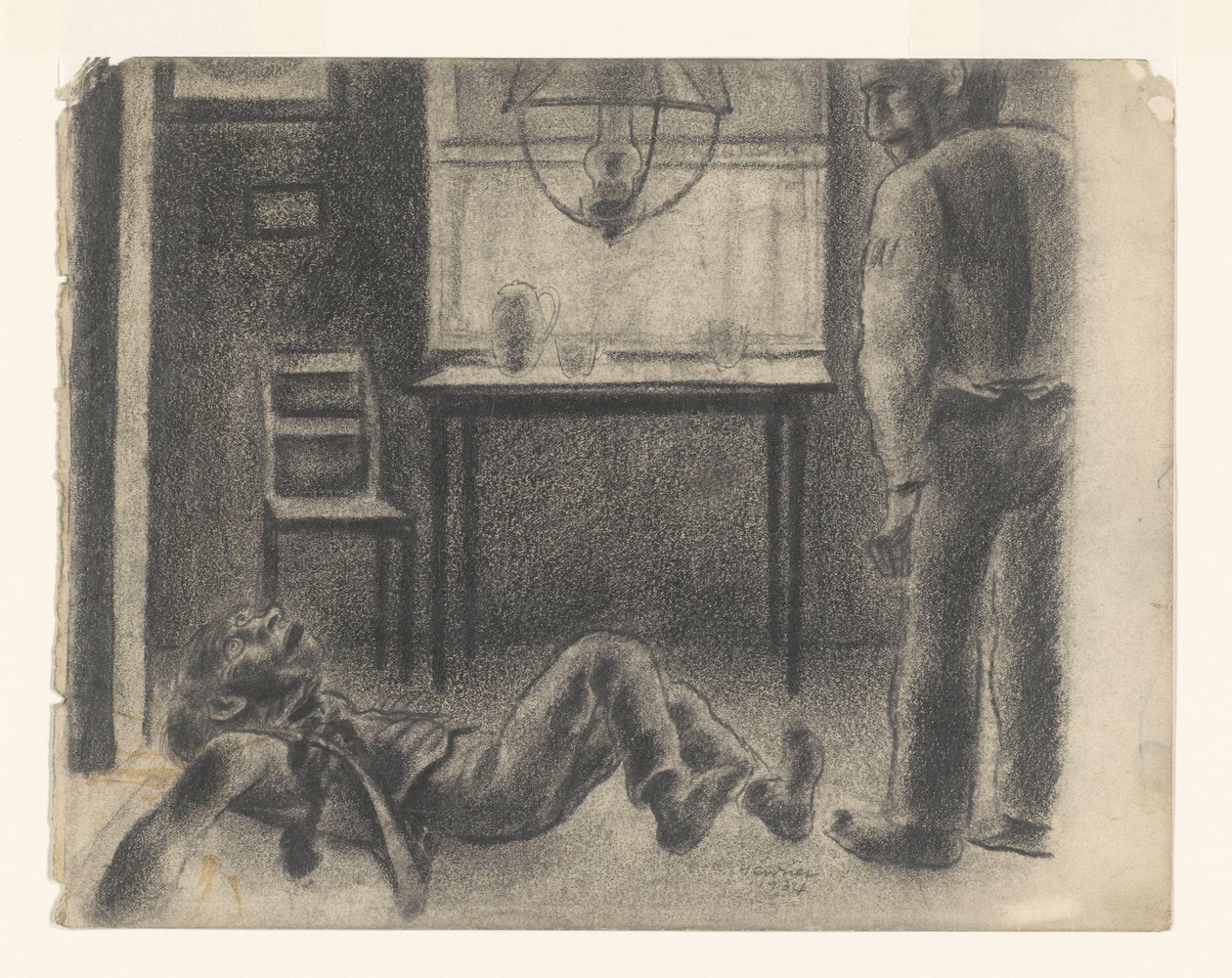 belső jelenet alkotó: Henk Henriët (signed by artist)