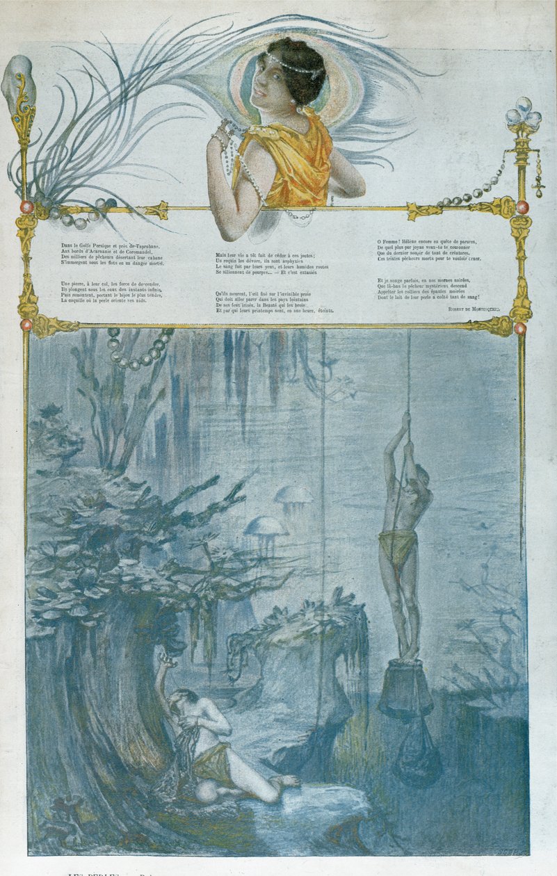 Illusztráció a „Les Perles”-hez, Robert de Montesquiou (1855-1921) költeménye alkotó: Henri Alphonse Louis Laurent Desrousseaux