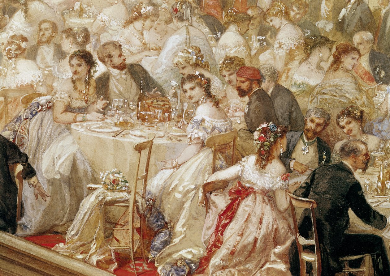 Vacsora a Tuileriákban, 1867 (182992 részlet) alkotó: Henri Baron