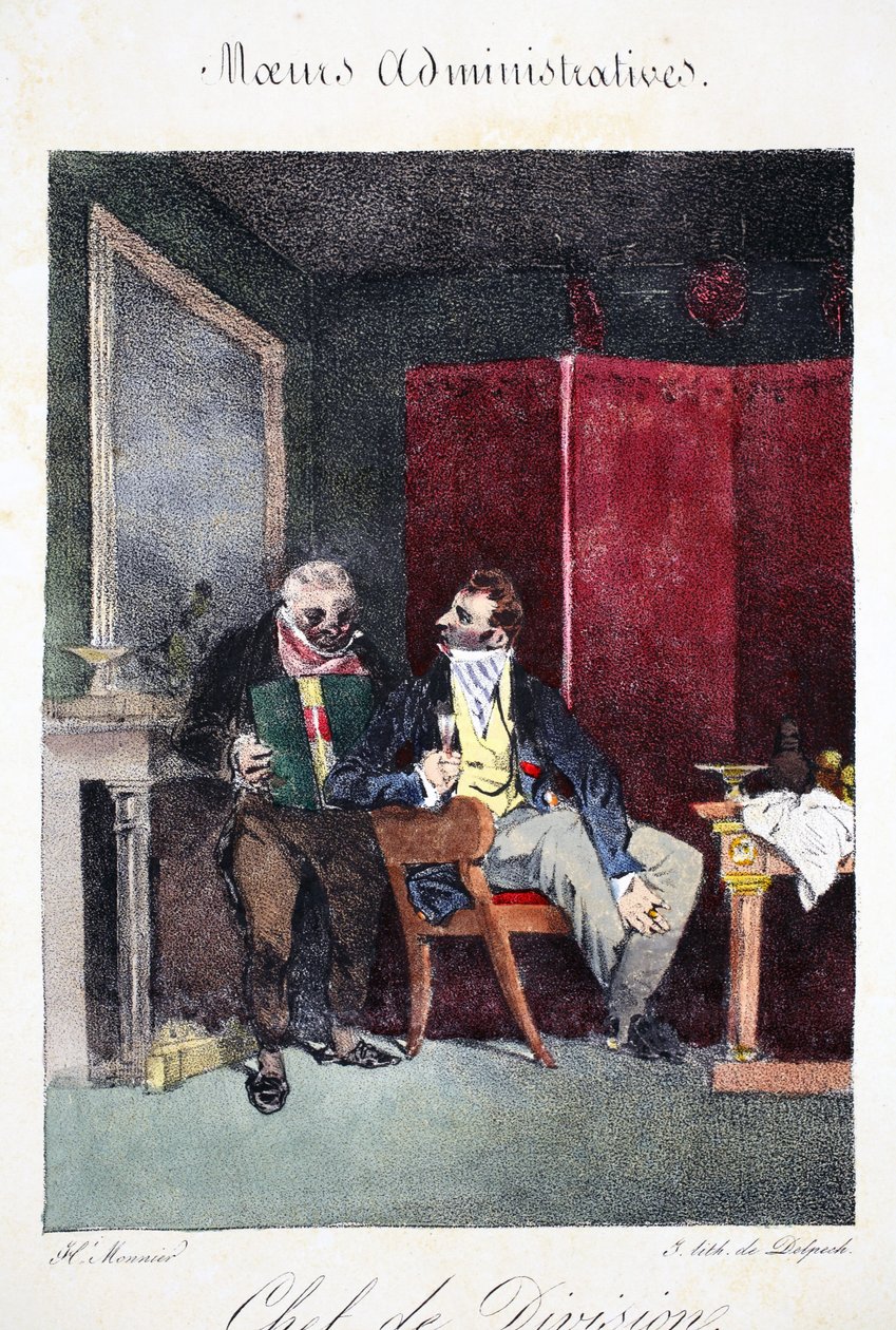 Chef de division, illusztráció Henri Monnier "Moeurs Administratives, Dessinées D