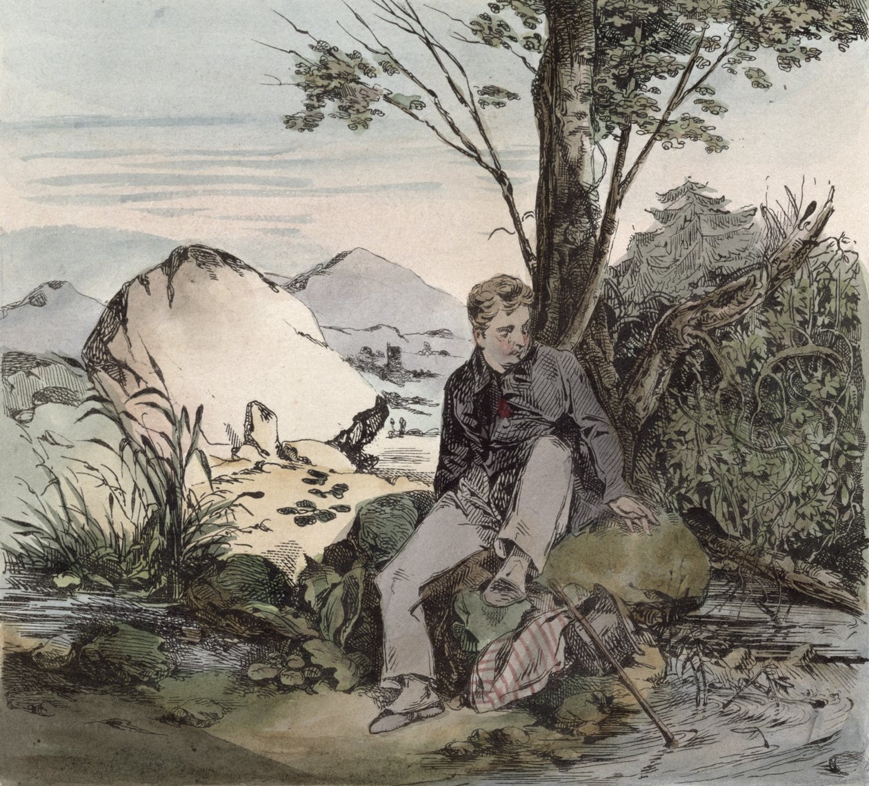 A száműzetés, illusztráció Pierre Jean de Beranger (1780-kb. 1857) verséhez, Bernard metszete alkotó: Henri Bonaventure Monnier