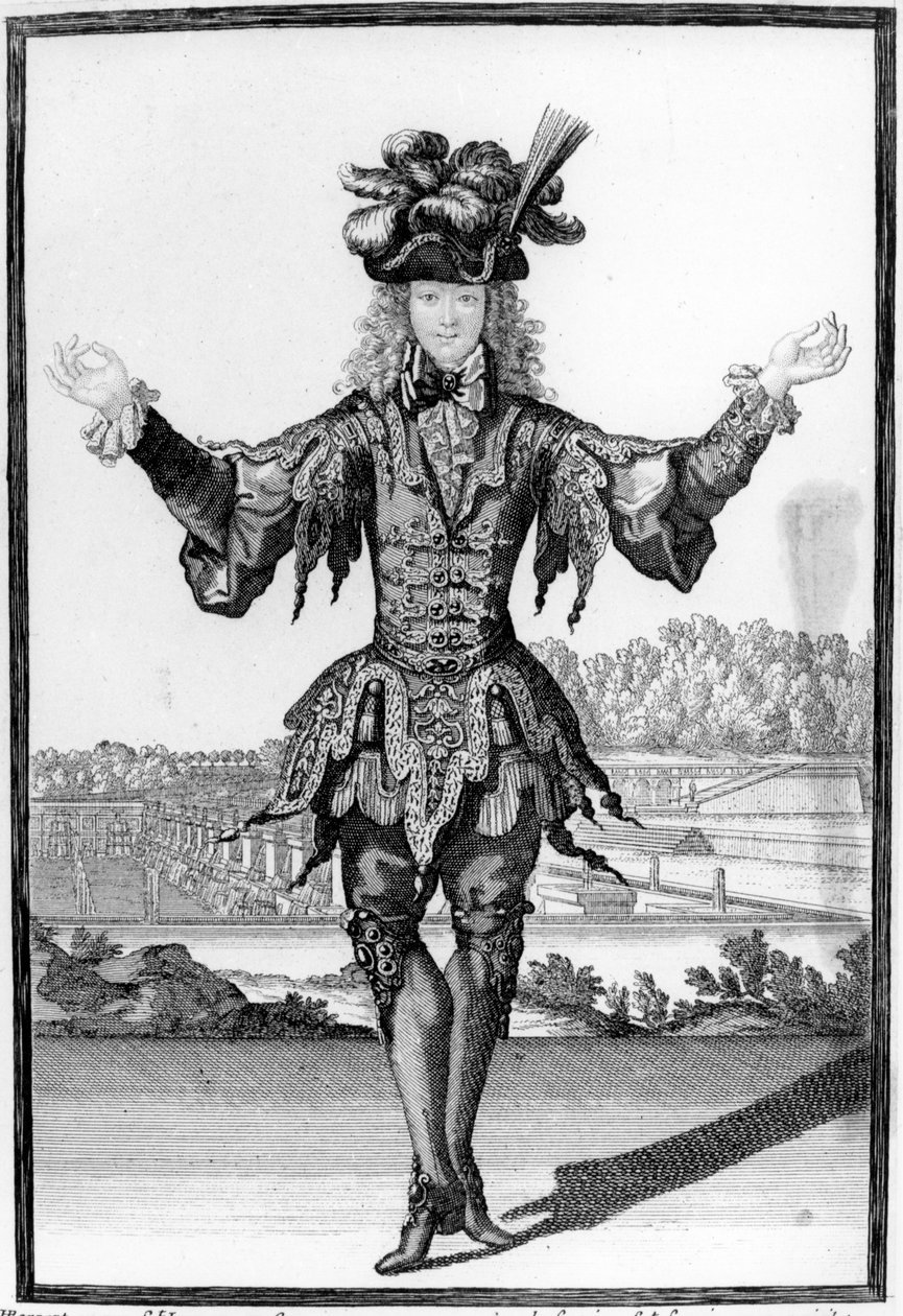 Táncosnak öltözött előkelő ember, 1695 körül alkotó: Henri Bonnart