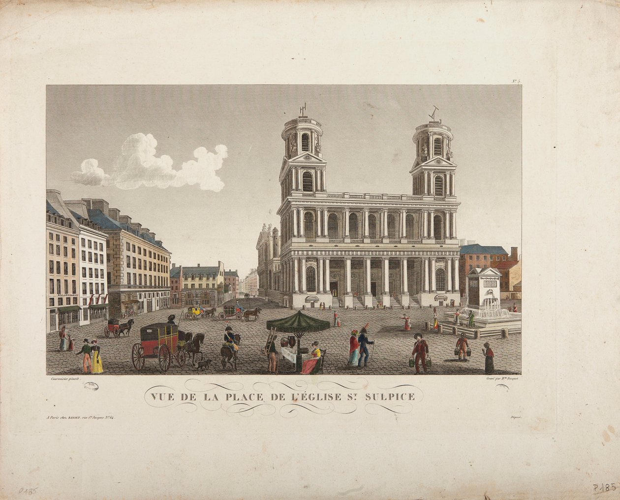 A Saint-Sulpice-templom előtti térre néző kilátás alkotó: Henri Courvoisier Voisin
